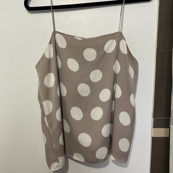 Theory Silk Large Dot Print Cami Size L - Picture 2 of 6